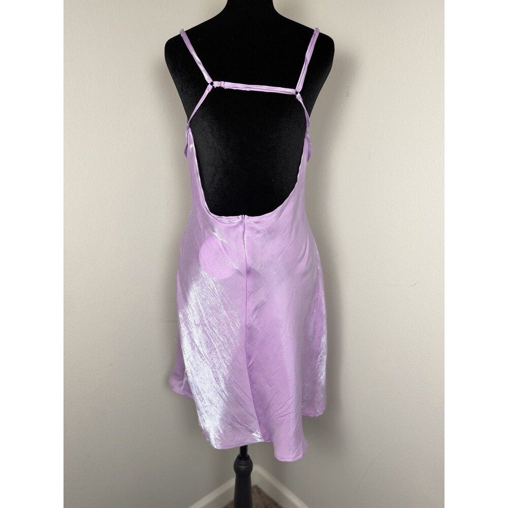 Princess Polly Violetta Mini Dress Purple Satin Slip Backless Size 10 NWT - Picture 3 of 13